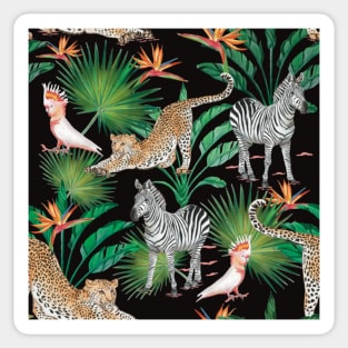 Leopard and jungle animals Sticker